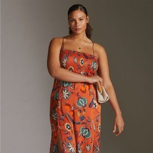 Antropologie, Maeve Floral Cross-back Maxi dress, Rustic Red in a size 2X